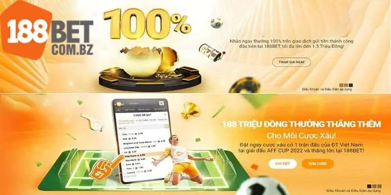 Ưu đãi thưởng hấp dẫn hàng đầu cho hội viên tại 188BET